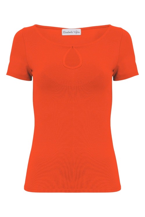 Mandarin Red LARMA z krótkimi rękawami przód.jpg