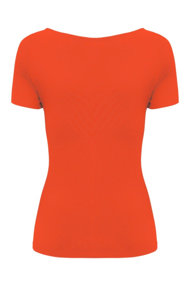 Mandarin Red LARMA z krótkimi rękawami tył.jpg