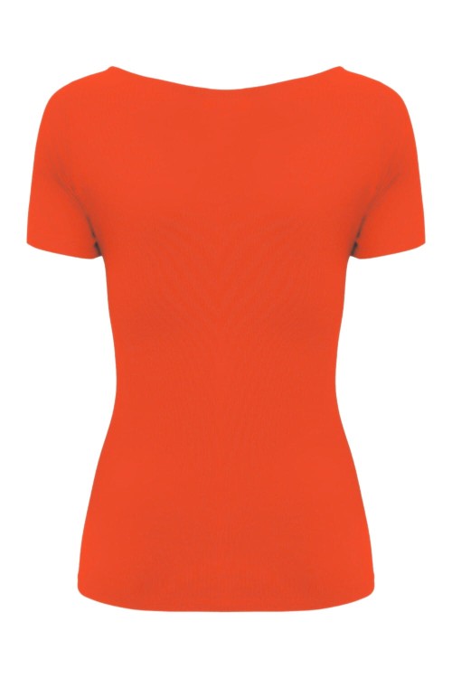 Mandarin Red LARMA z krótkimi rękawami tył.jpg