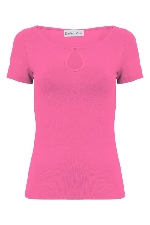 Shocking Pink LARMA z krótkimi rękawami przód.jpg