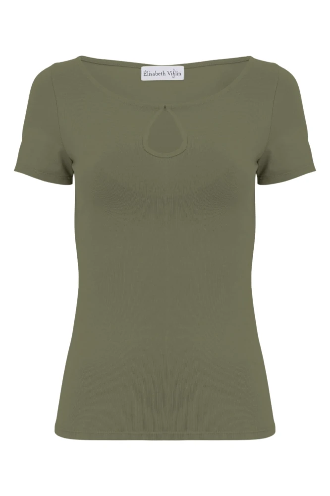 Dusty Olive LARMA z krótkimi rękawami przód.jpg