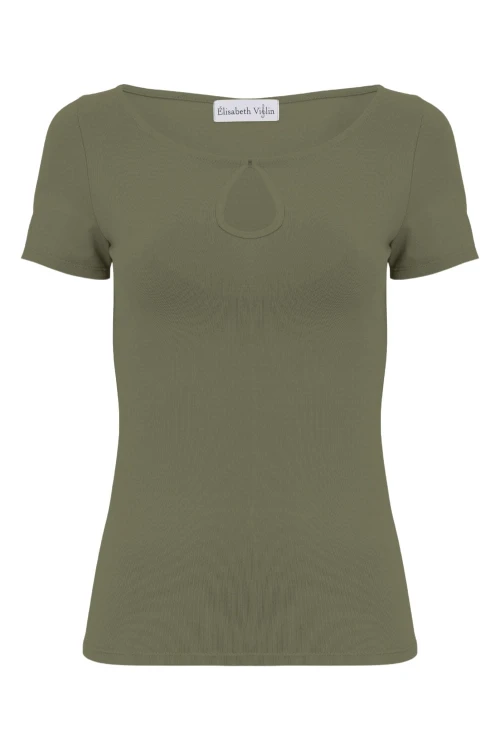 Dusty Olive LARMA z krótkimi rękawami przód.jpg