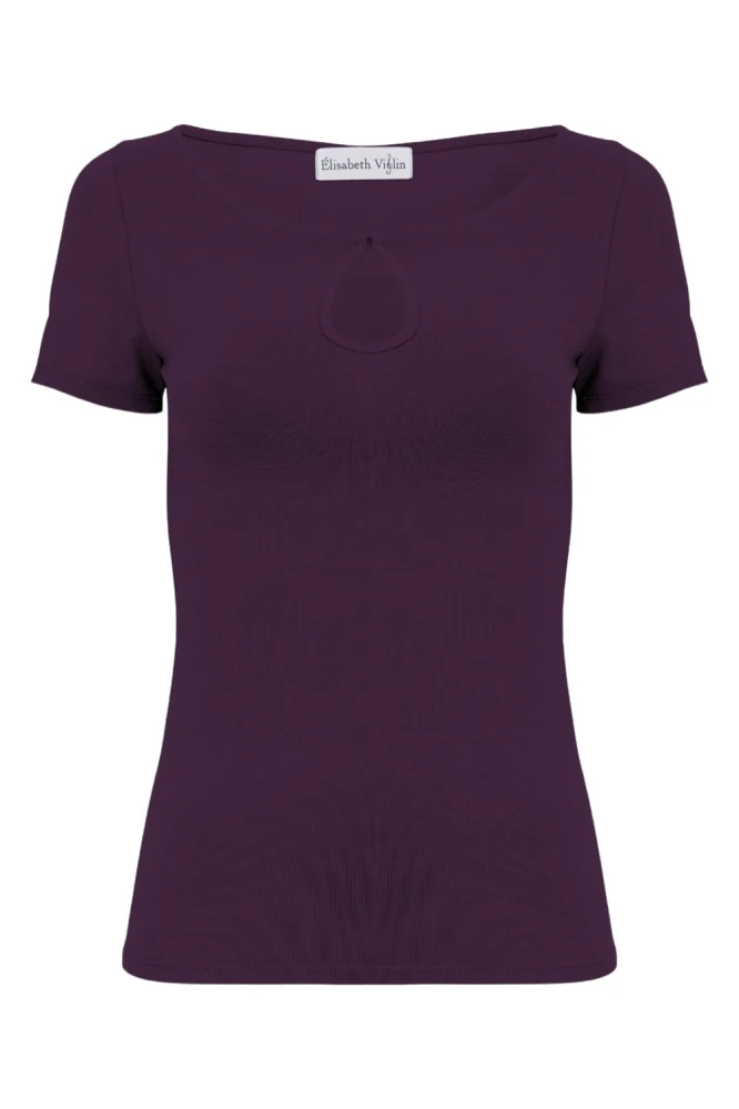 Plum Purple LARMA z krótkimi rękawami przód.jpg