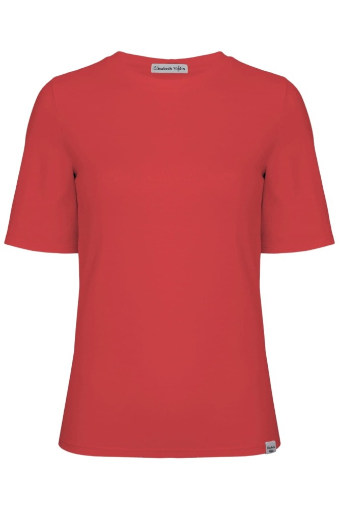 Ribbon Red THEA z krótkimi rękawami przód.jpg