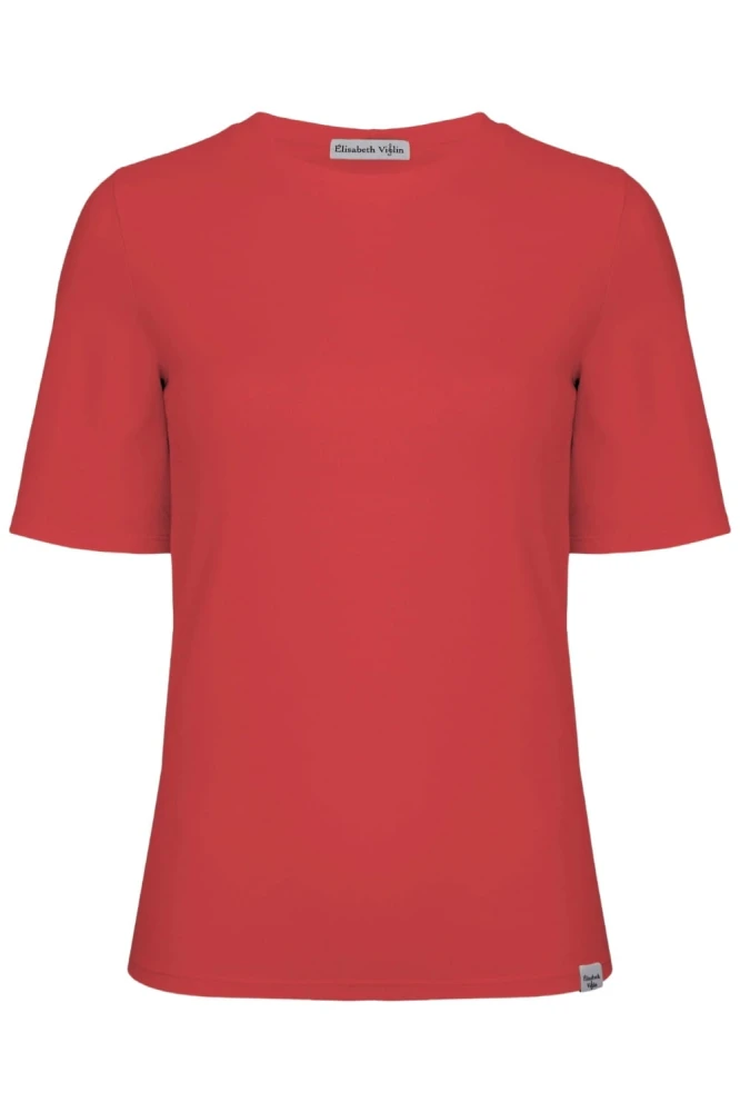 Ribbon Red THEA z krótkimi rękawami przód.jpg