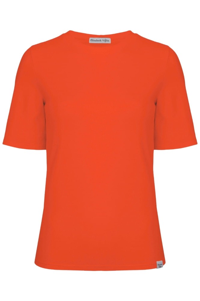 Mandarin Red THEA z krótkimi rękawami przód.jpg