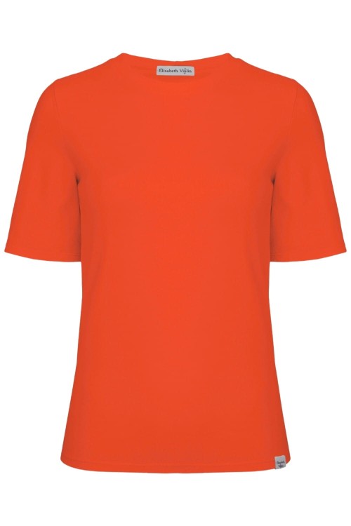 Mandarin Red THEA z krótkimi rękawami przód.jpg