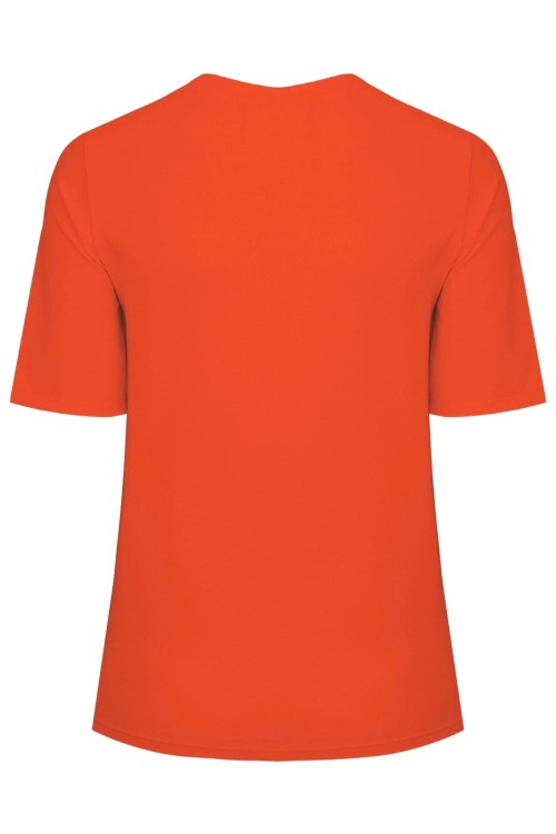 Mandarin Red THEA z krótkimi rękawami tył.jpg