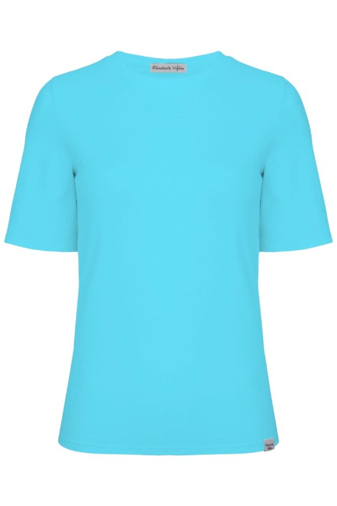 Cyan Blue THEA z krótkimi rękawami przód.jpg