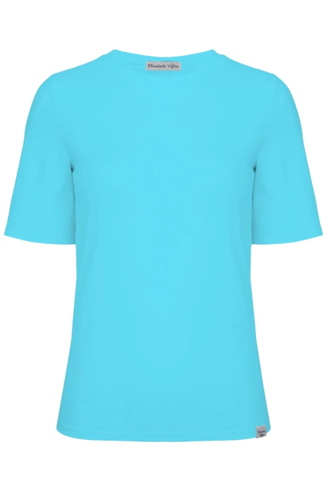 Cyan Blue THEA z krótkimi rękawami przód.jpg