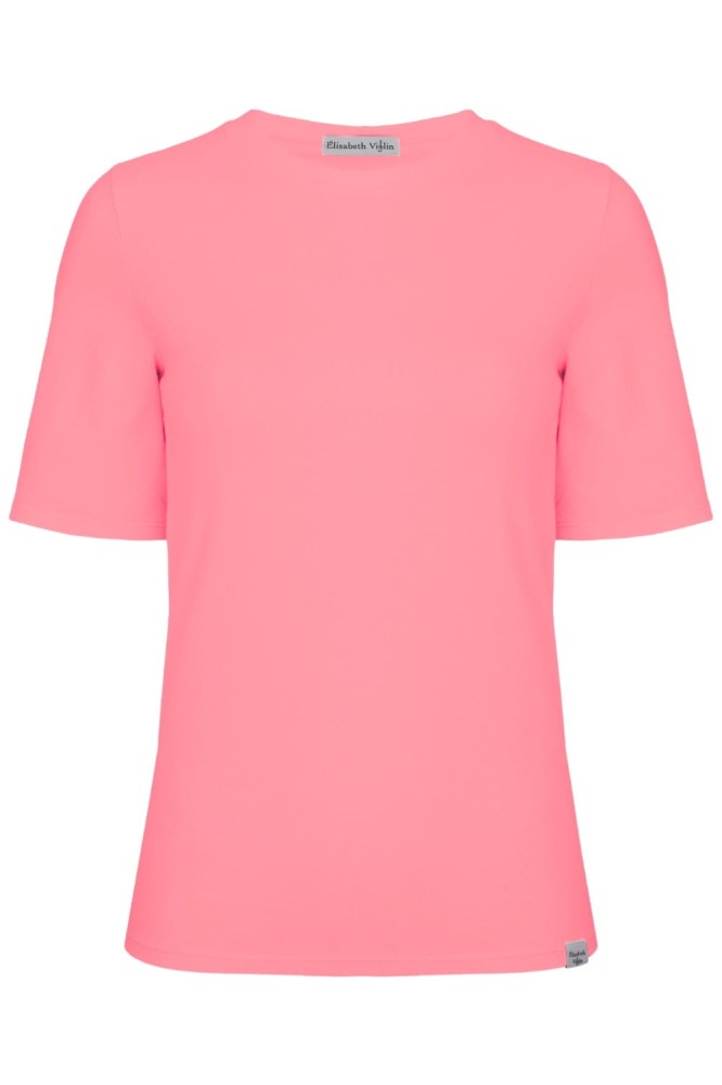Geranium Pink THEA z krótkimi rękawami przód.jpg