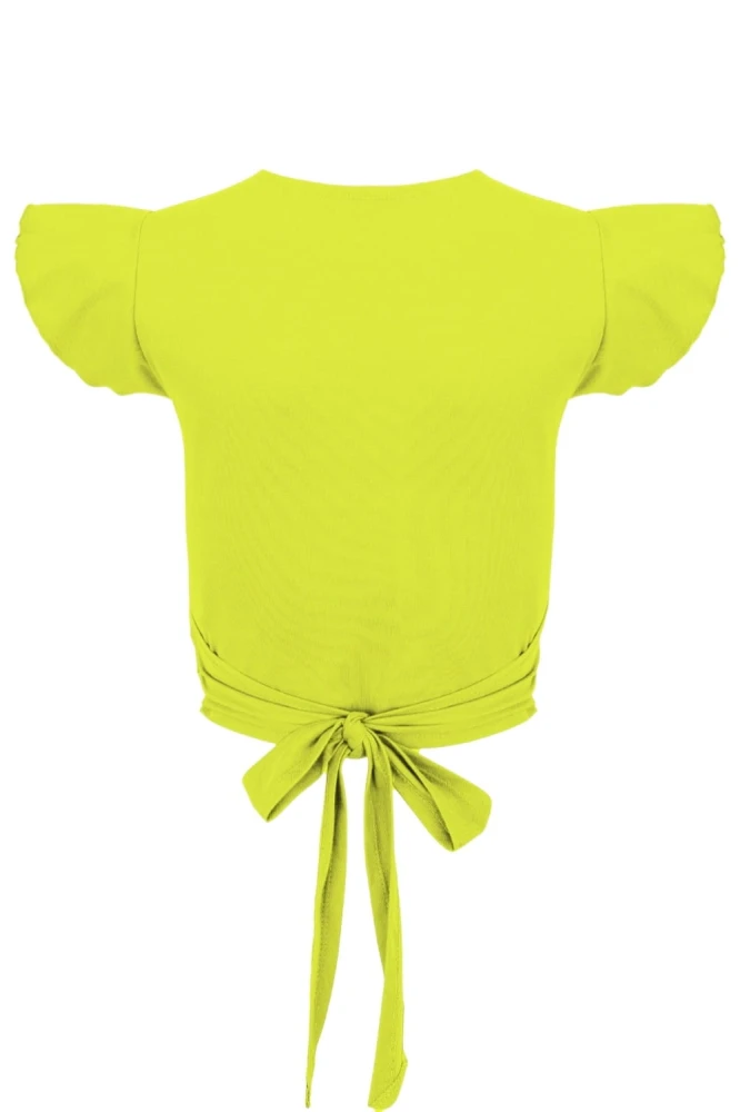 Bright Chartreuse SOPHIÉ z krótkimi rękawami tył.jpg