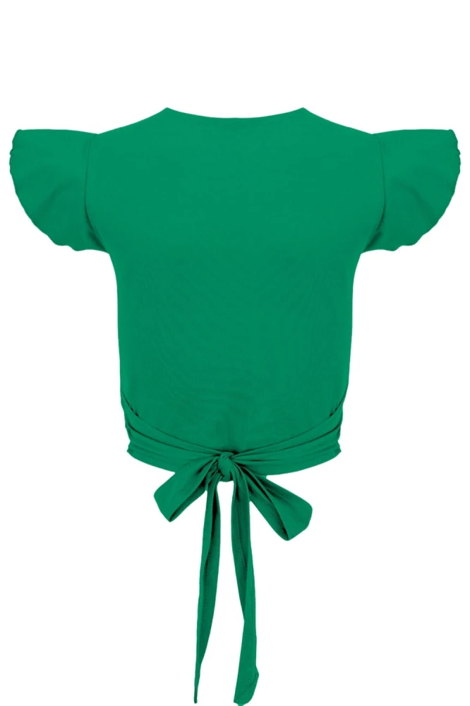 Deep Green SOPHIÉ z krótkimi rękawami tył.jpg