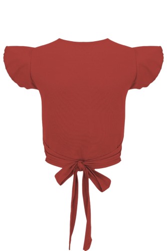 Brick Red SOPHIÉ z krótkimi rękawami tył.jpg