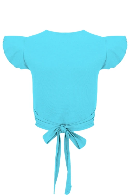 Cyan Blue SOPHIÉ z krótkimi rękawami tył.jpg