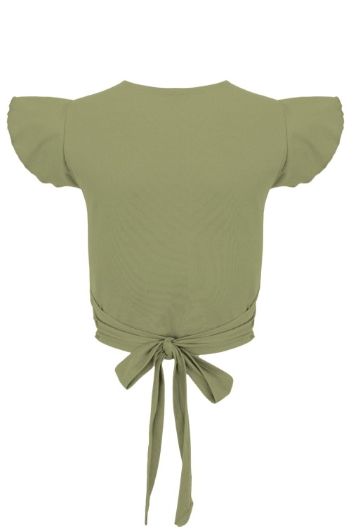 Oil Green SOPHIÉ z krótkimi rękawami tył.jpg