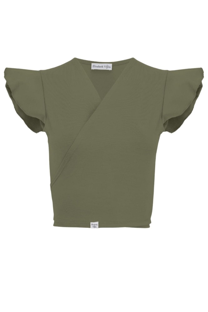 Dusty Olive SOPHIÉ z krótkimi rękawami przód.jpg