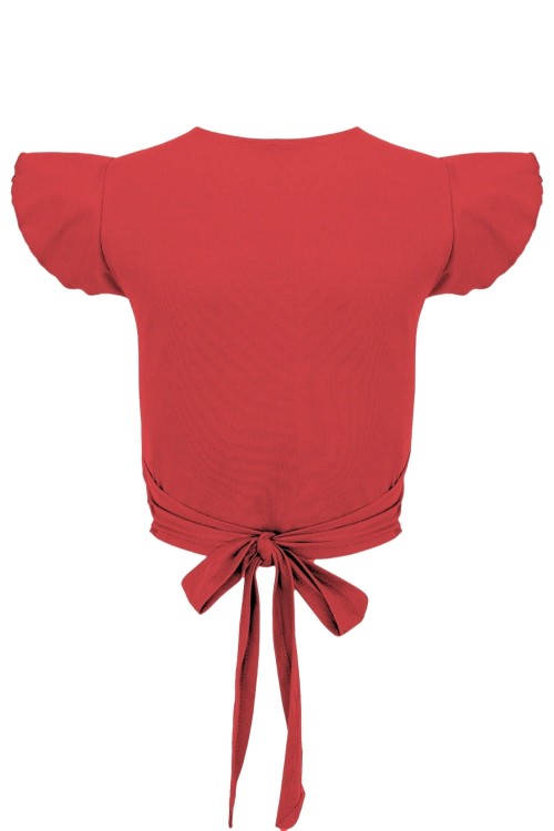 Ribbon Red SOPHIÉ z krótkimi rękawami tył.jpg