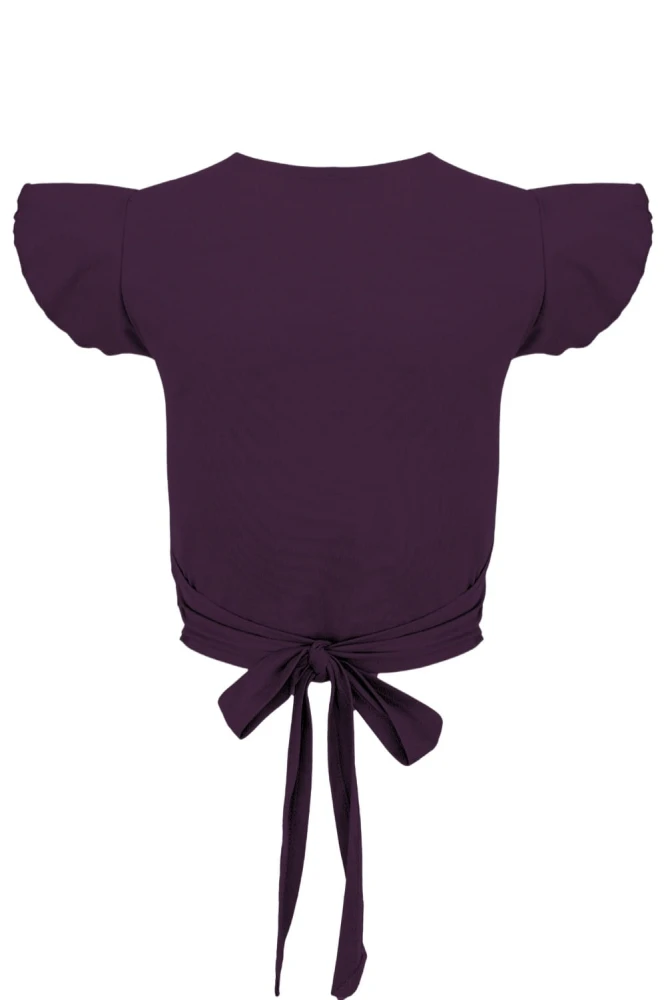 Plum Purple SOPHIÉ z krótkimi rękawami tył.jpg