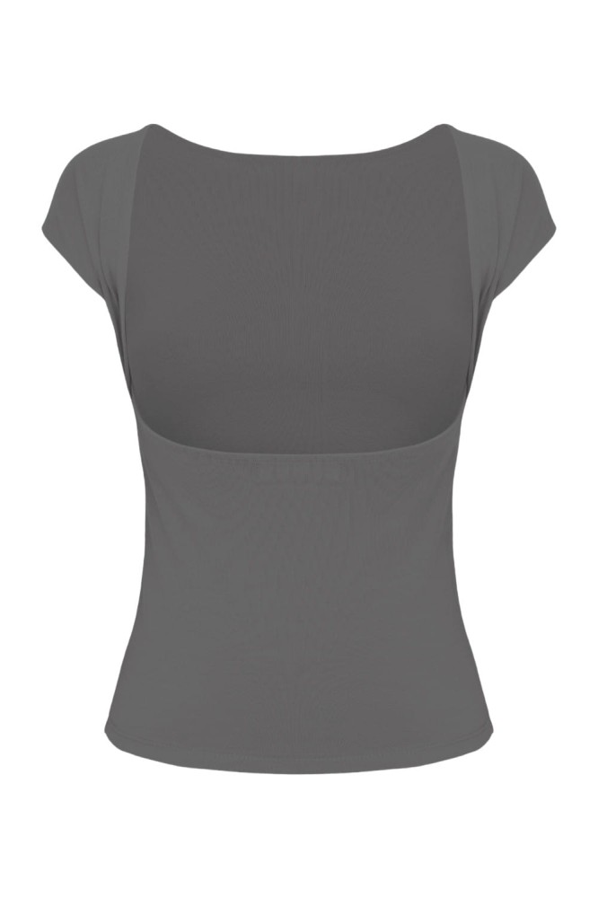 Charcoal Gray RHEA z krótkimi rękawami tył.jpg