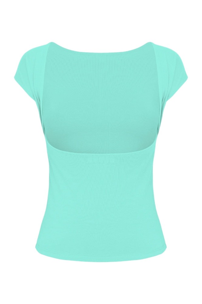 Blue Turquoise RHEA z krótkimi rękawami tył.jpg