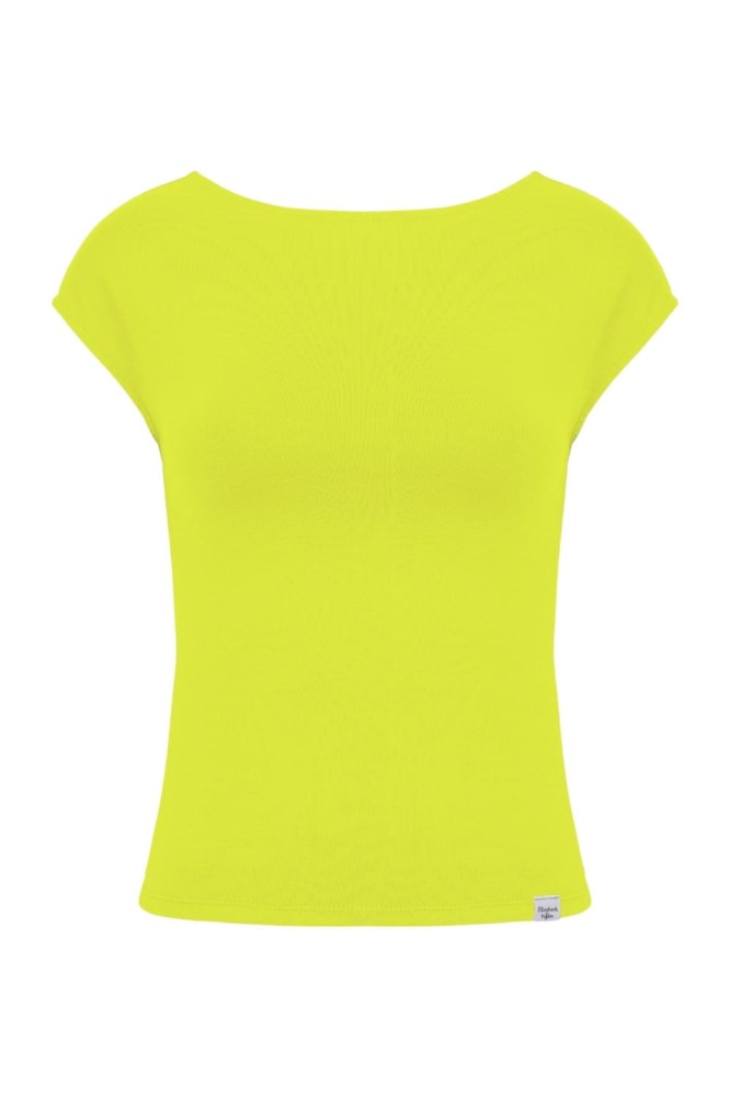Bright Chartreuse RHEA z krótkimi rękawami przód.jpg