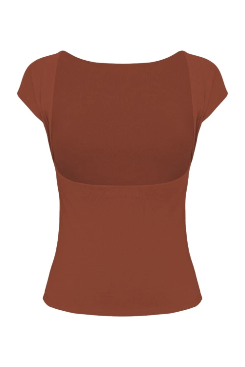 Burnt Henna RHÉA z krótkimi rękawami tył.jpg