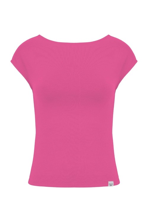 Fuchsia Rose RHÉA z krótkimi rękawami przód.jpg