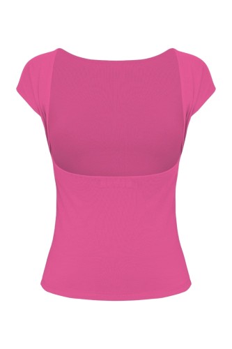 Fuchsia Rose RHÉA z krótkimi rękawami tył.jpg