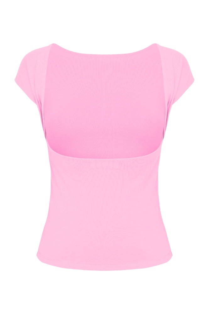 Sea Pink RHÉA z krótkimi rękawami tył.jpg