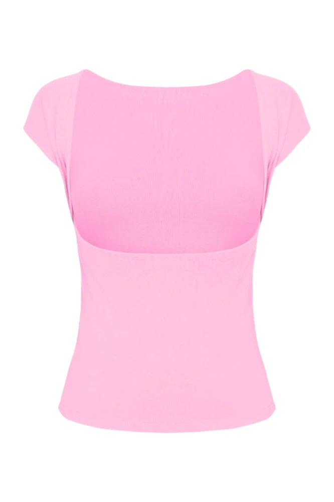 Sea Pink RHÉA z krótkimi rękawami tył.jpg