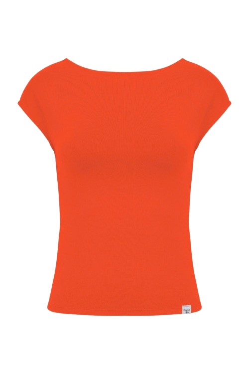 Mandarin Red RHÉA z krótkimi rękawami przód.jpg