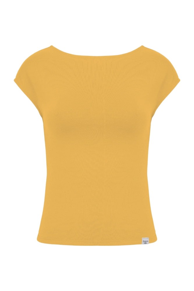 Mineral Yellow RHÉA z krótkimi rękawami przód.jpg