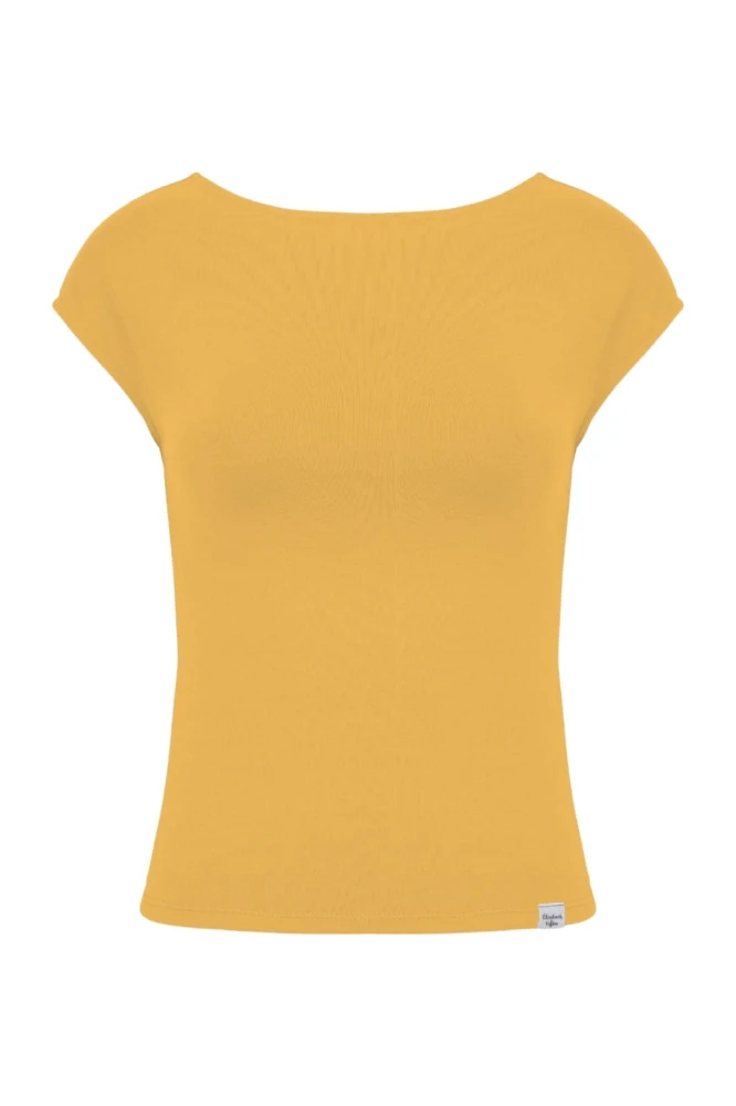 Mineral Yellow RHÉA z krótkimi rękawami przód.jpg