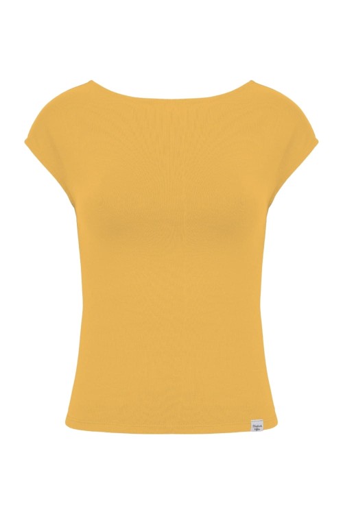 Mineral Yellow RHÉA z krótkimi rękawami przód.jpg