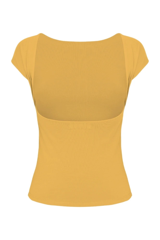 Mineral Yellow RHÉA z krótkimi rękawami tył.jpg