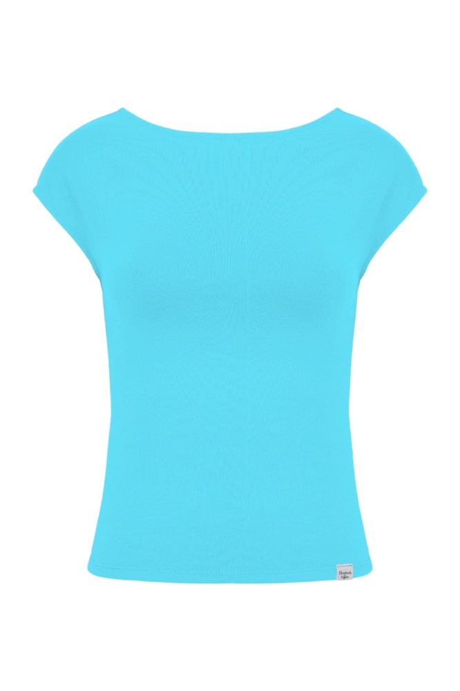 Cyan Blue RHÉA z krótkimi rękawami przód.jpg