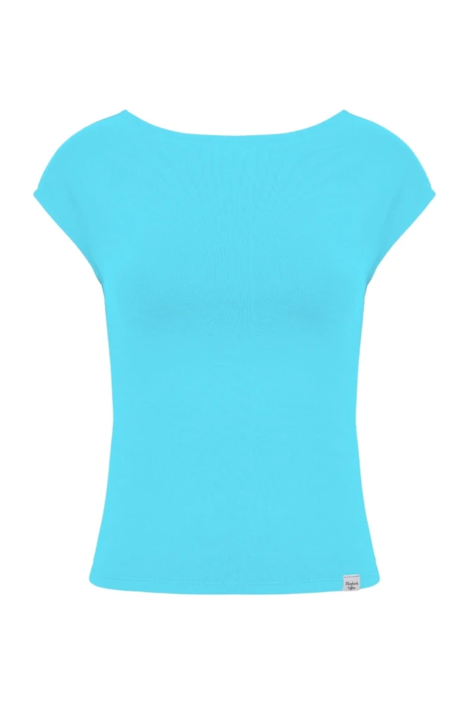 Cyan Blue RHÉA z krótkimi rękawami przód.jpg