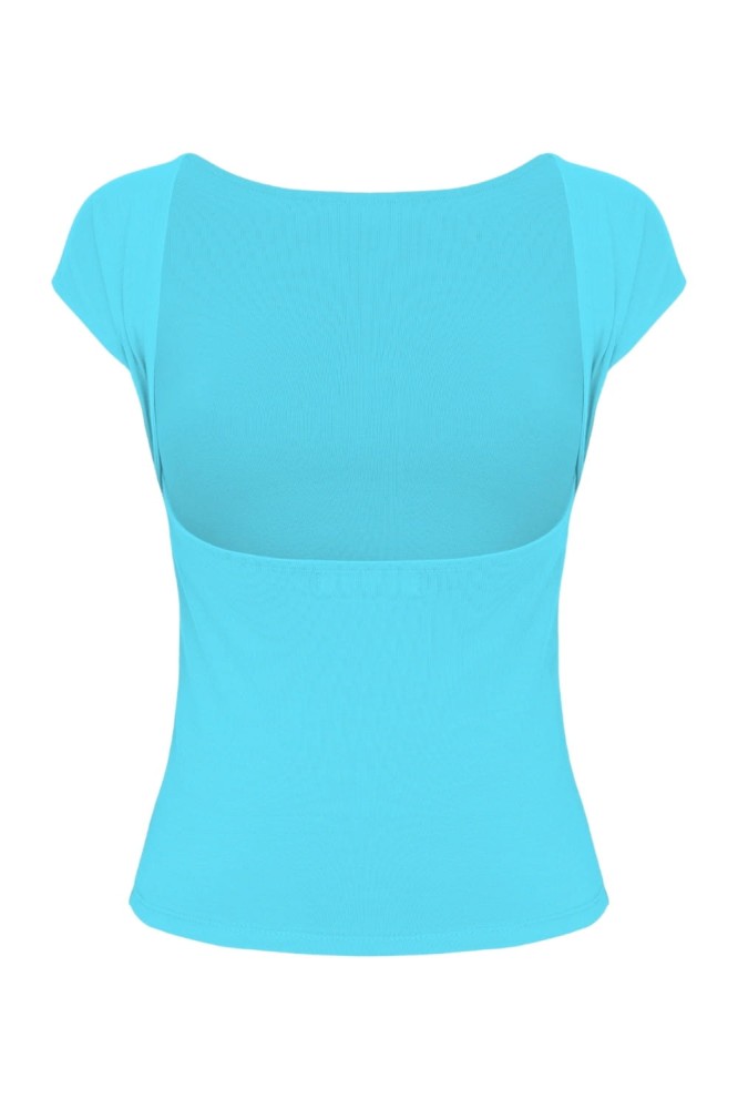 Cyan Blue RHÉA z krótkimi rękawami tył.jpg