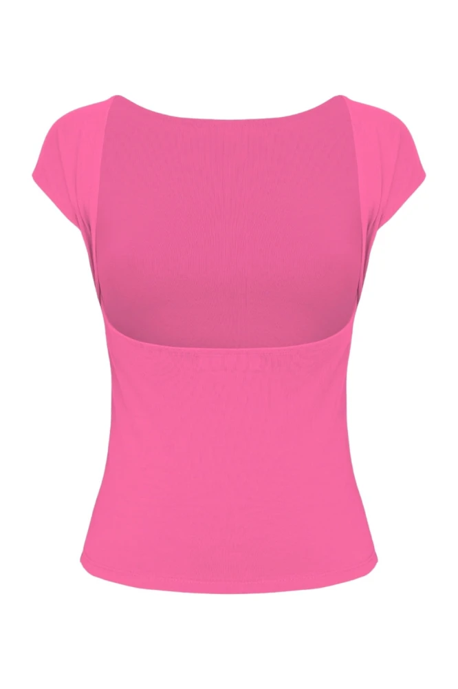 Shocking Pink RHÉA z krótkimi rękawami tył.jpg