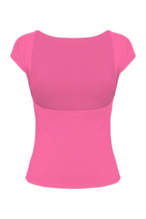 Shocking Pink RHÉA z krótkimi rękawami tył.jpg