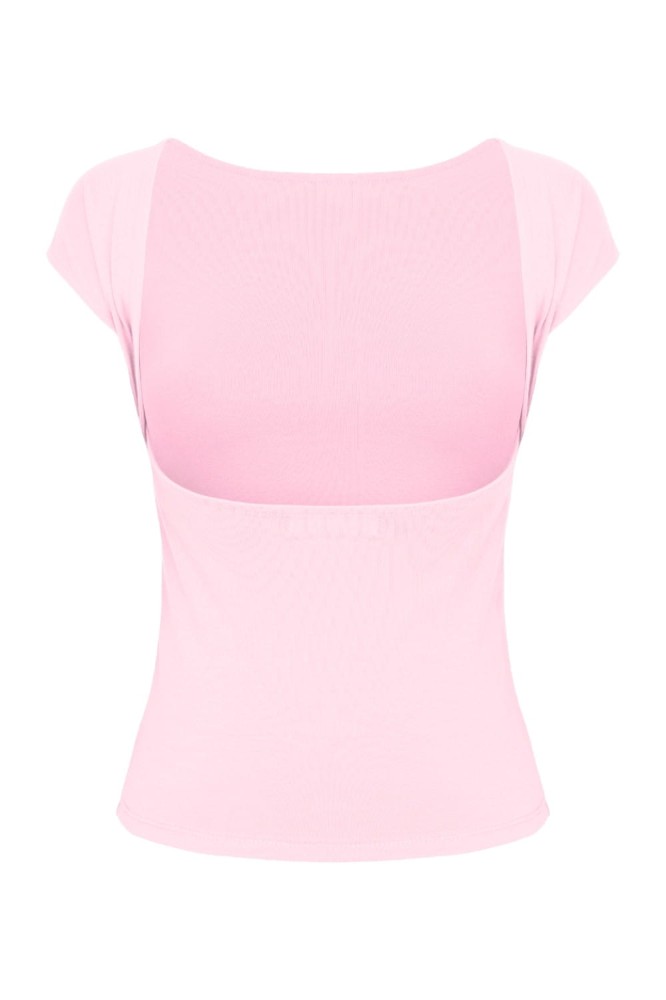 Parfait Pink RHÉA z krótkimi rękawami tył.jpg