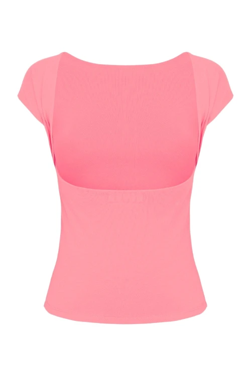 Geranium Pink RHÉA z krótkimi rękawami tył.jpg