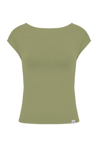 Oil Green RHÉA z krótkimi rękawami przód.jpg