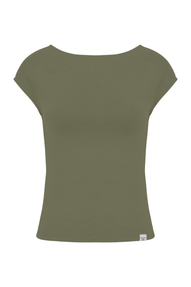 Dusty Olive RHÉA z krótkimi rękawami przód.jpg