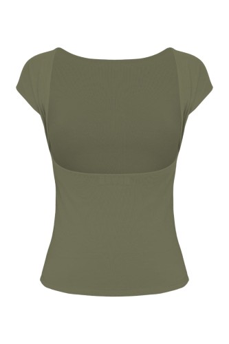 Dusty Olive RHÉA z krótkimi rękawami tył.jpg