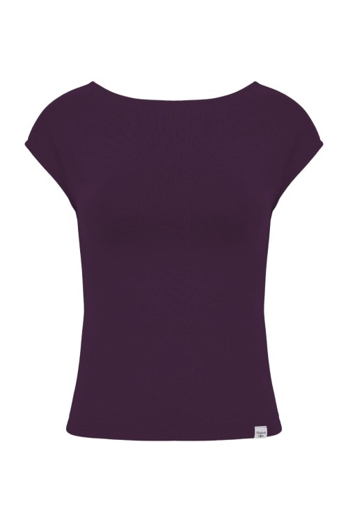 Plum Purple RHÉA z krótkimi rękawami przód.jpg