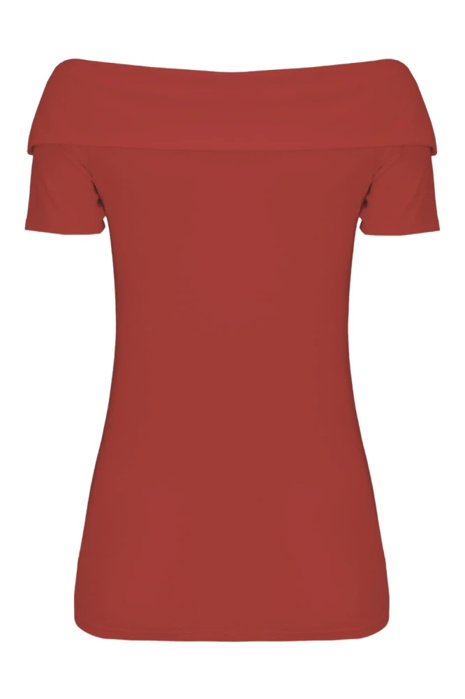 Brick Red ZALIA z krótkimi rękawami tył.jpg