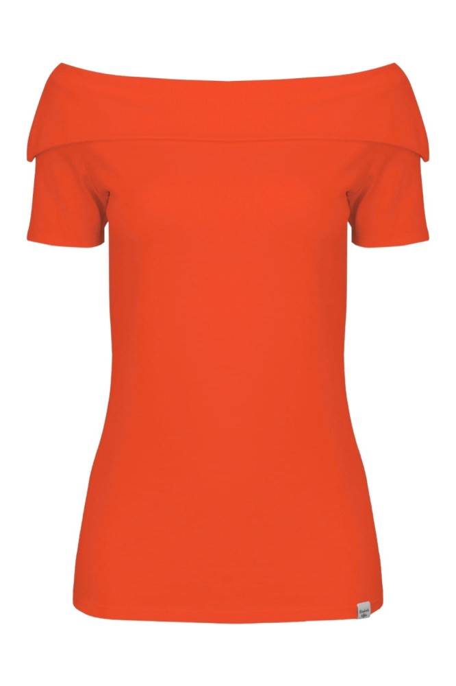 Mandarin Red ZALIA z krótkimi rękawami przód.jpg