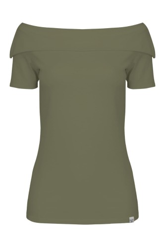 Dusty Olive ZALIA z krótkimi rękawami przód.jpg